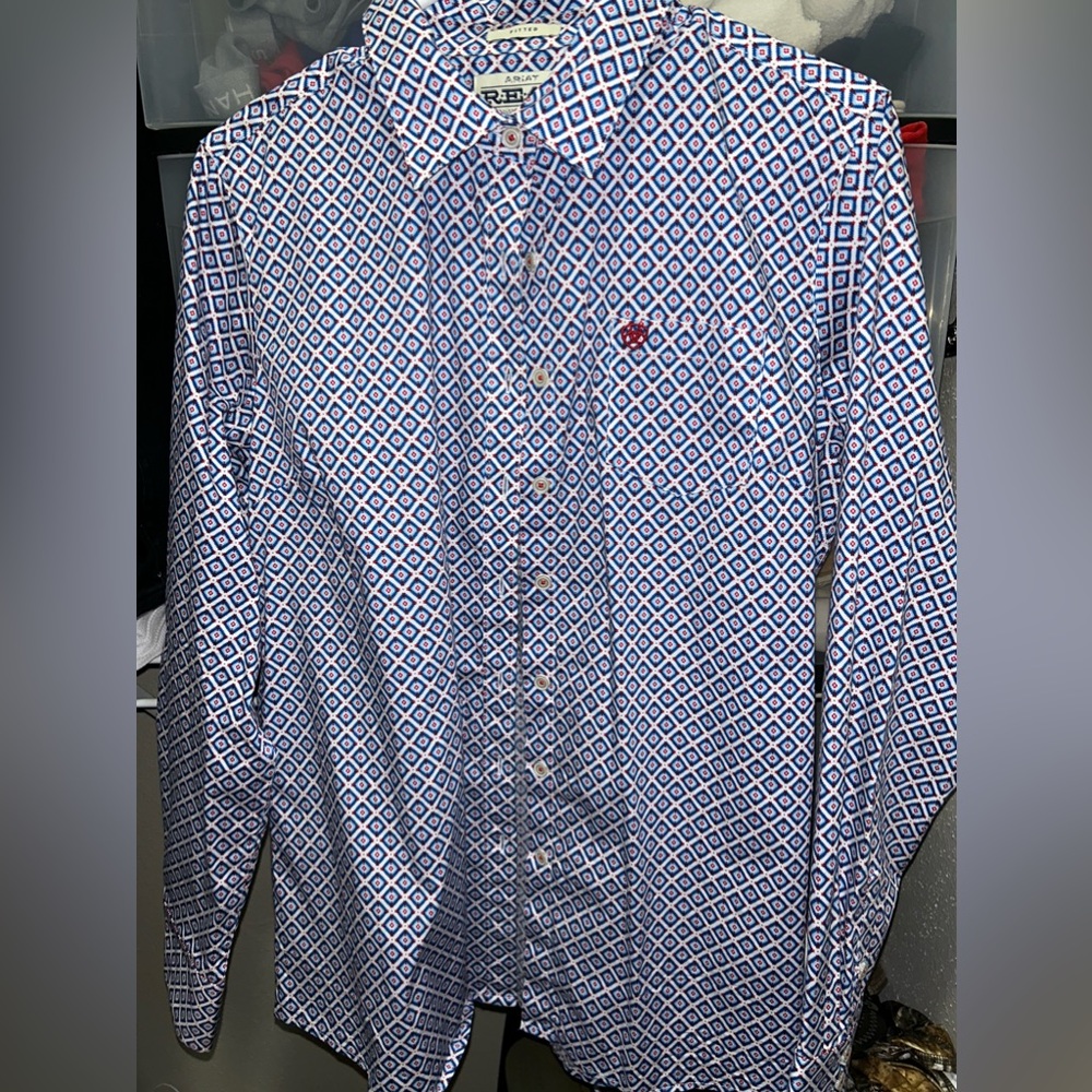 Red,white,Blue Ariat Button Down